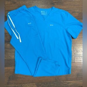 Figs blue mens scrub set